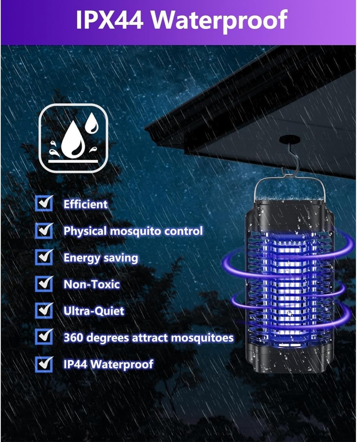 4200V Electric Mosquito Zapper Mosquito Trap Waterproof Fly Traps Mosquito