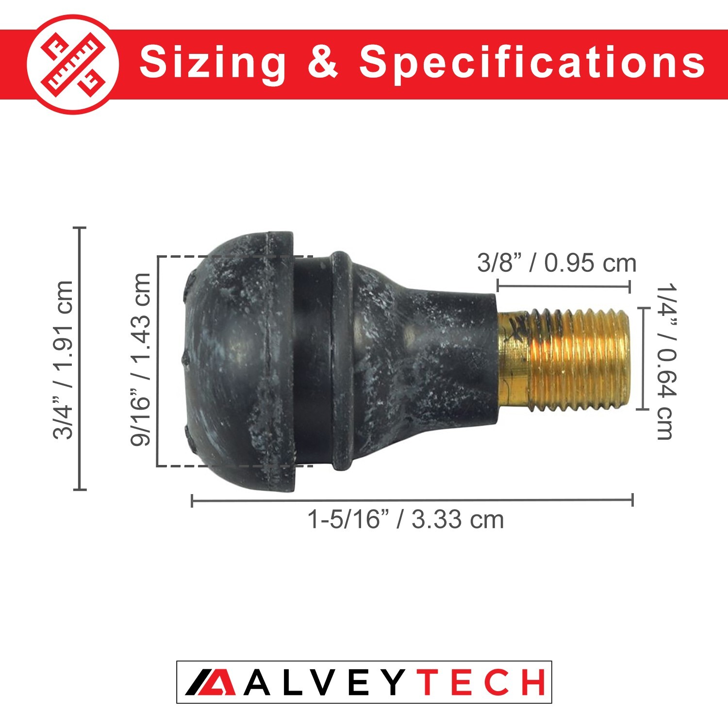 Straight Valve Stem for Tubeless Tires (4) - ATV, Mini Bike, Dirt Bike, Scooter