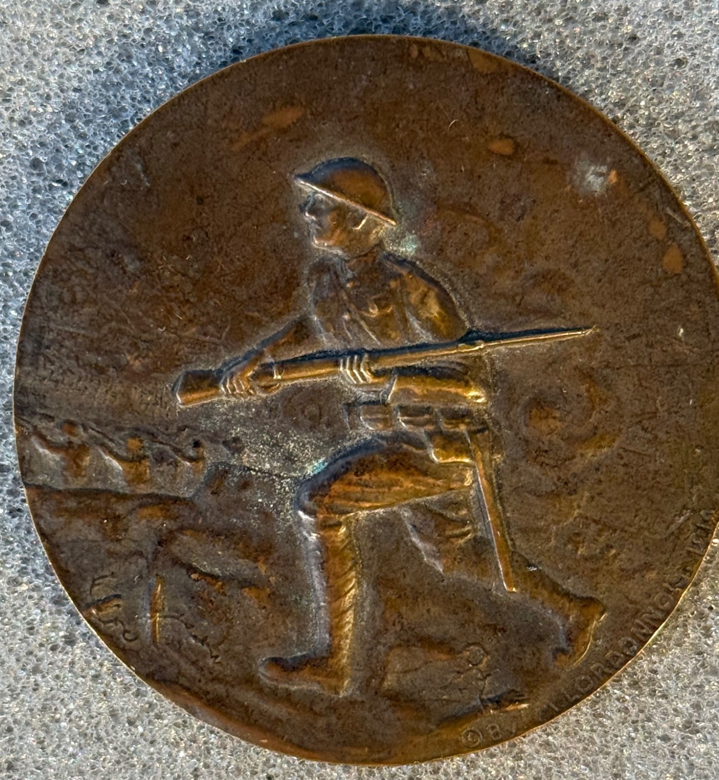 WWI France 1917–1918 Bronze Medal by M.Lordonnis 1919 AEF 60mm