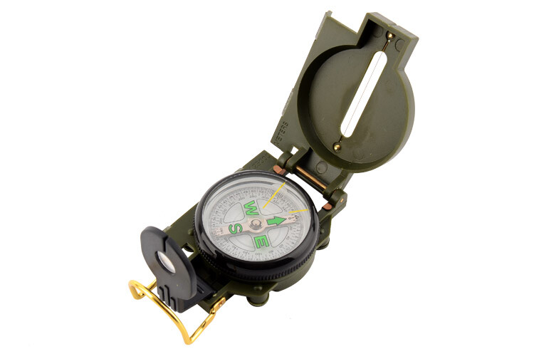 Lensatic Compass Military Camping Survival Marching Plastic Pocket Army Style