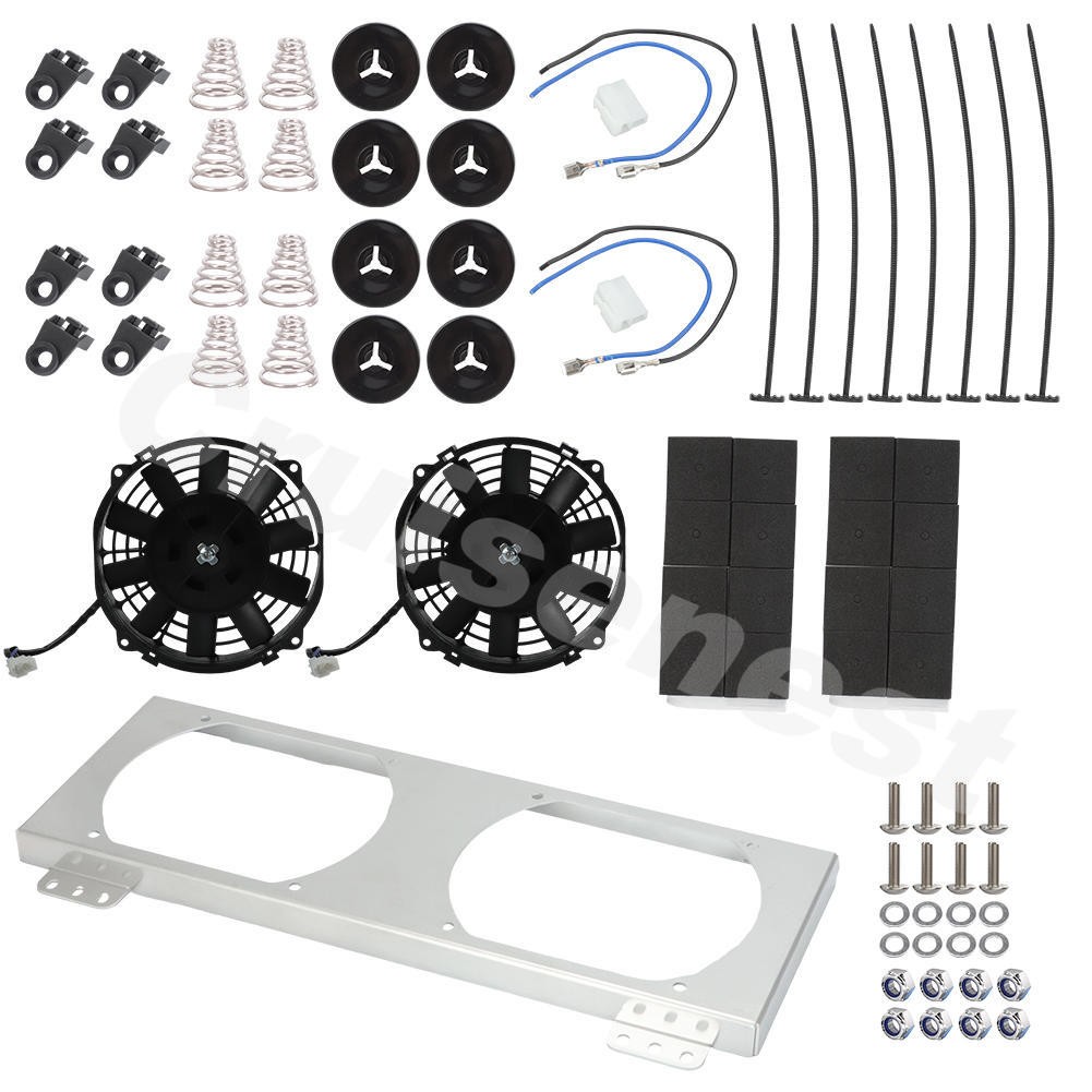For Tru-Cool 40K Derale 9500 Huron Speed Silver Series 8'' Dual Fan & Shroud Kit