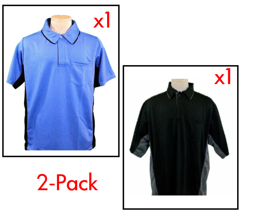 FREE SHIPPING! 2-Pack: MLB Style Umpire Shirts (Powder & Black)