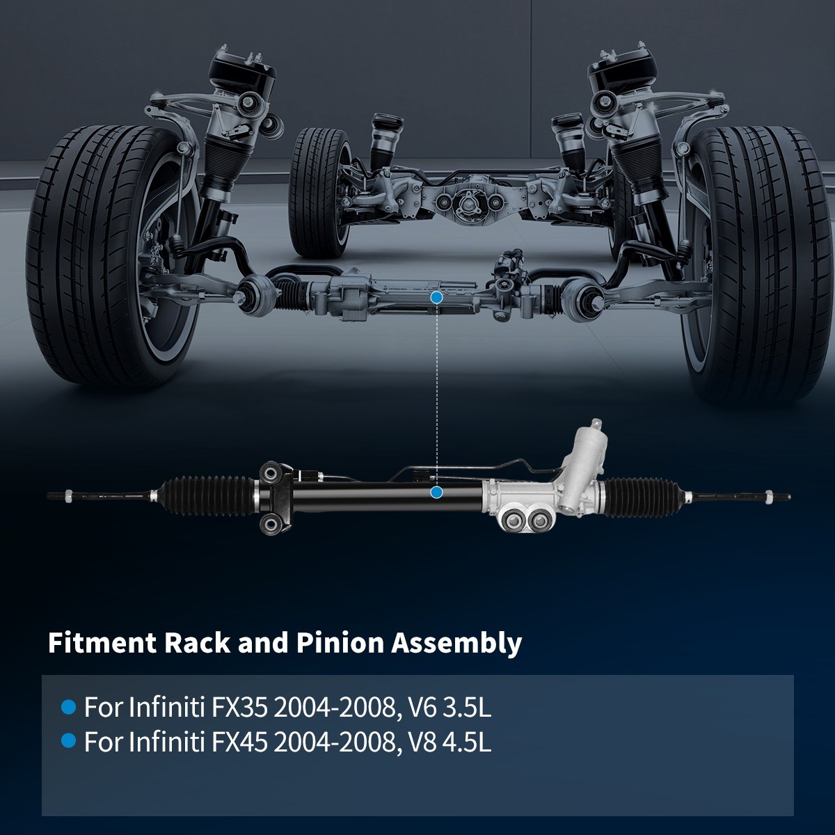For Infiniti FX35 2004 2005 2006 2007 2008 3.5L Power Steering Rack and Pinion
