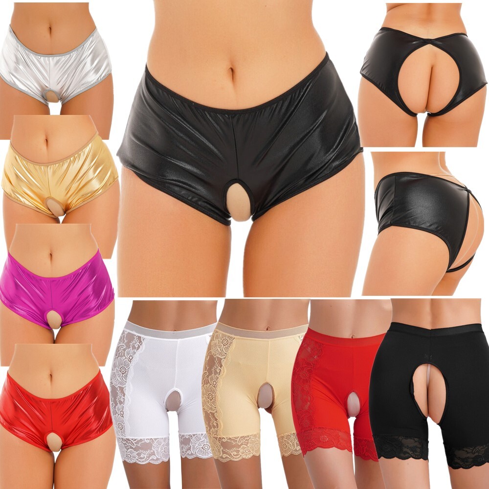 US Women Lace Panties Crotchless Boyshort Brief Underwear Safety Short Shapewear