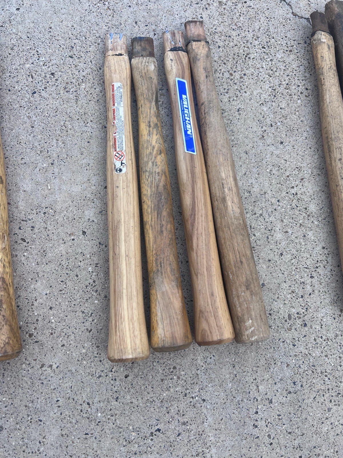 LOT of 4 Used Vaughan 12-14in Handles, Wood Turning, Repurposing, Crafting