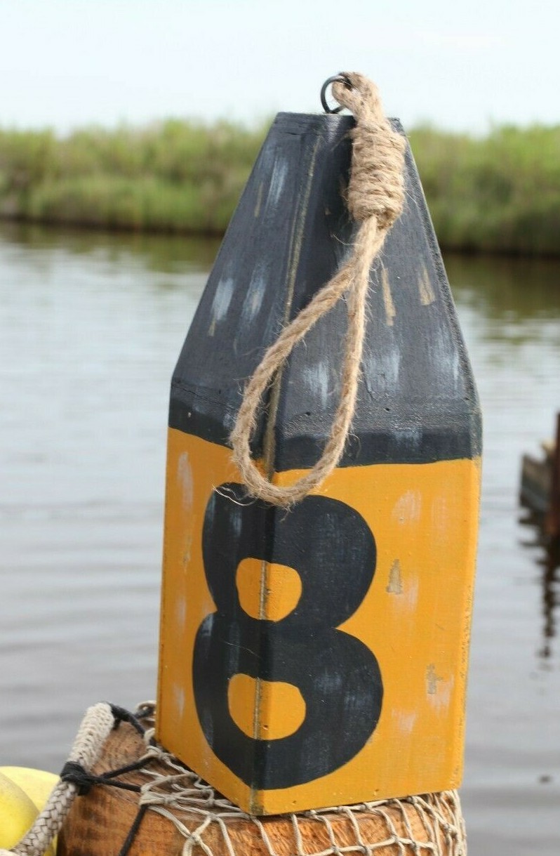 Lobster Shack Restaurant Decor Weathered Look Wood Buoy Float - WF-3