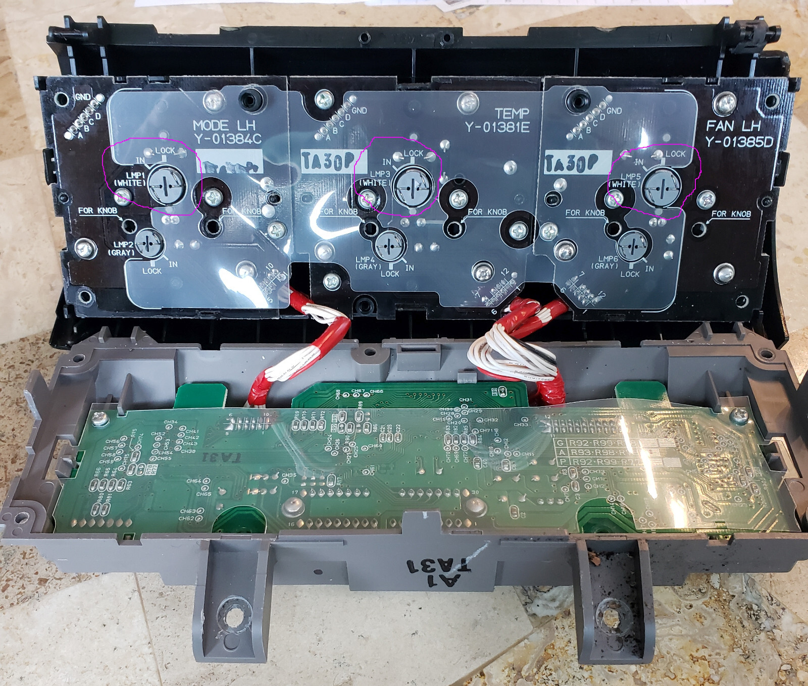 Climate Control Light Bulb Repair Kit for Honda CR-V Pilot 3 Lamps 79670-SL0-A01