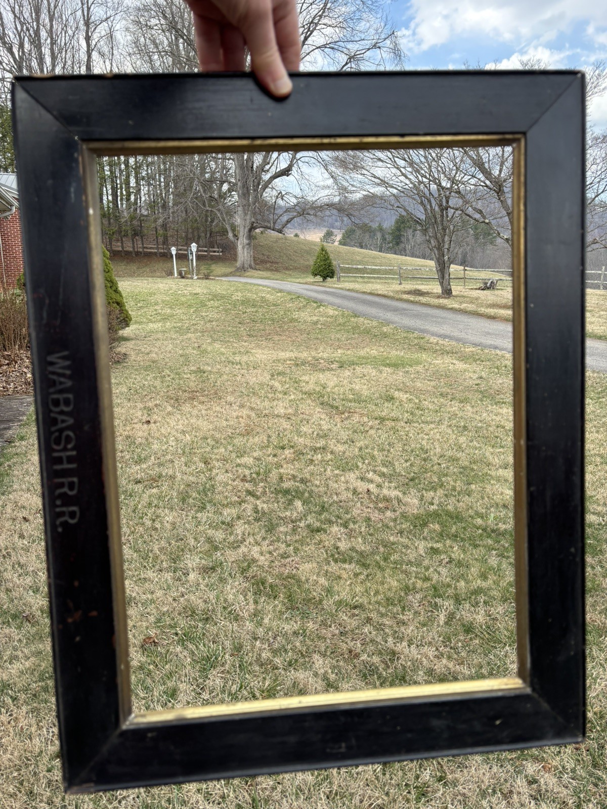 WABASH RR Railroad Antique late 1800s Picture Frame with original Gold Fillet