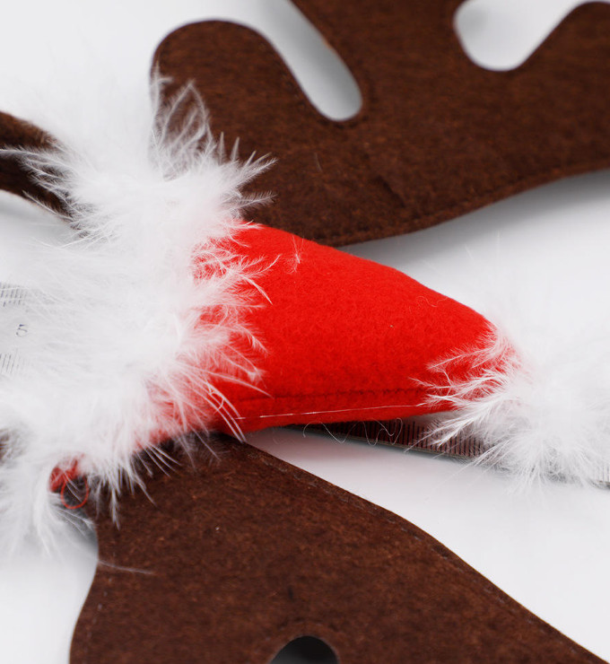 Big Antlers Christmas Hat Hairball Elastic Headband Cat and Dog Headwear Dog