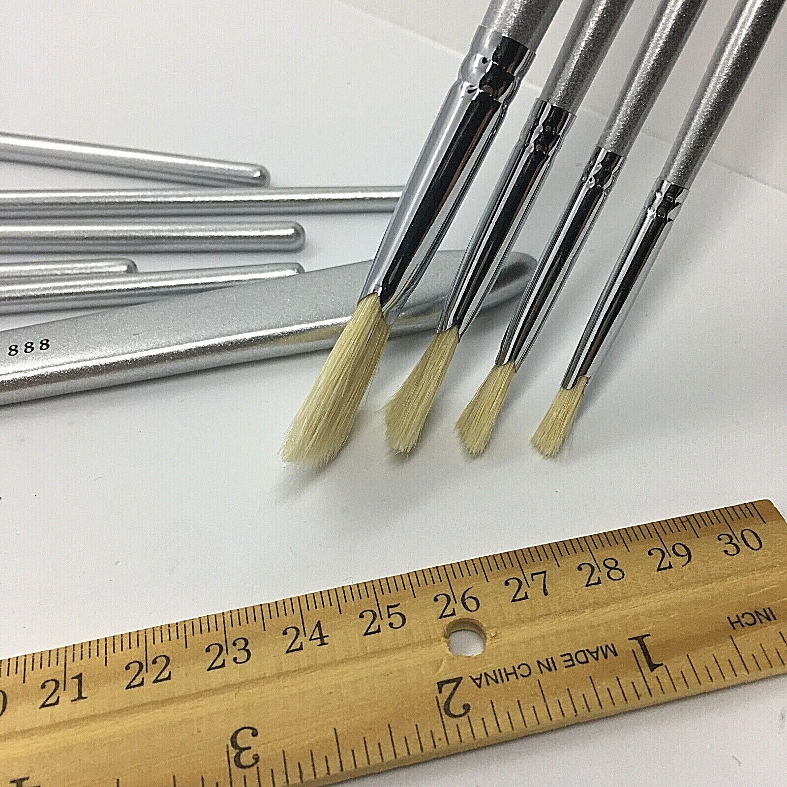 XDT#888-3 Assorted Art Brush Set 10Pc X-Long Handle Acrylic Oil Watercolor