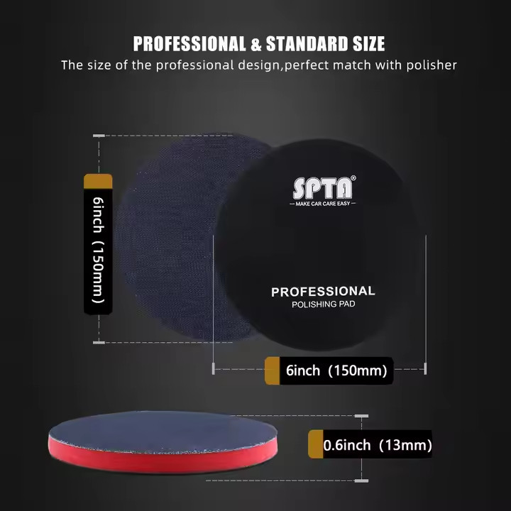 SPTA 1Pc 3/5/6 inch 1000 Grit Orange Peel Remover Denim Hook Loop Polishing Pad