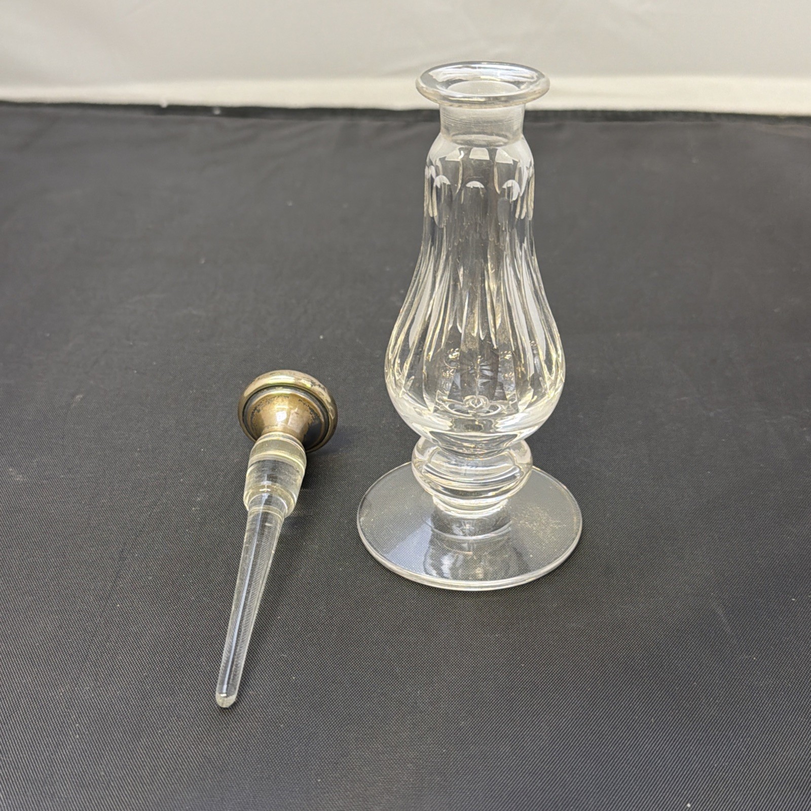 Antique 6” Decanter With Sterling Silver Top