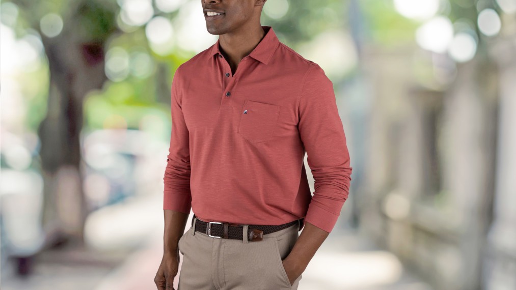 Tailor Vintage Airotec Performance Stretch Slub Jersery Long Sleeve Polo