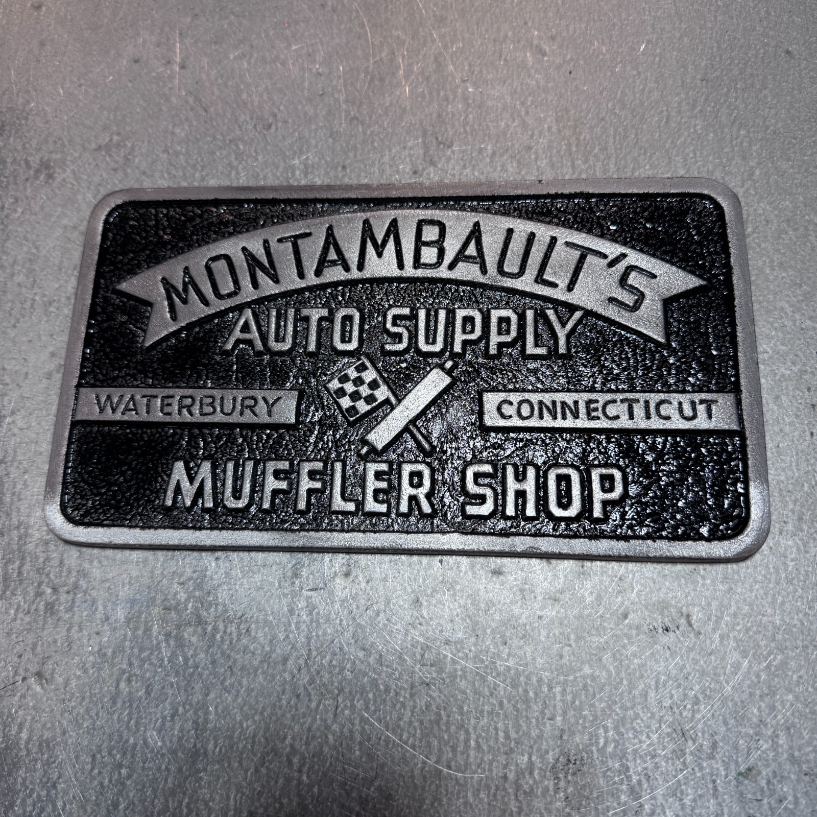 Montambault's Auto Supply Waterbury Connecticut Muffler Shop Car Club Plaque