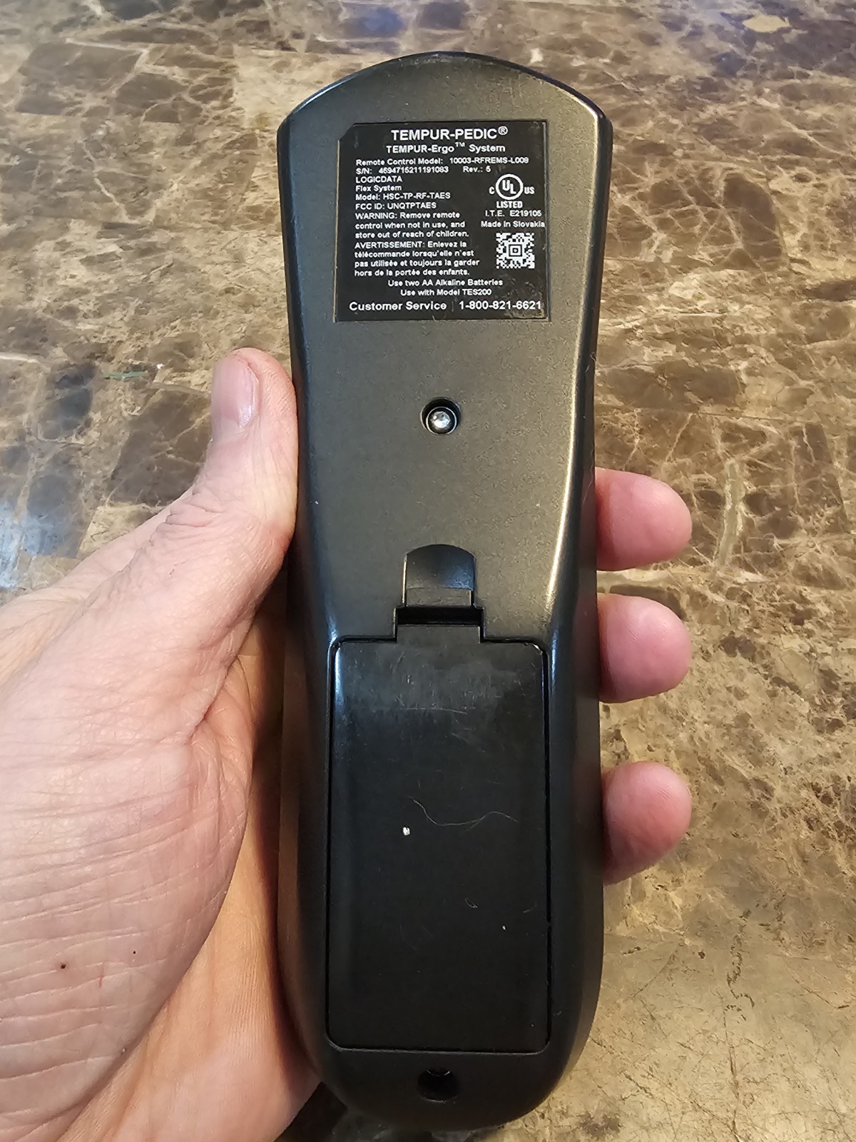 TempurPedic Tempur-Ergo 10003-RFREMS-L008 Remote Control OEM ** TESTED WORKING