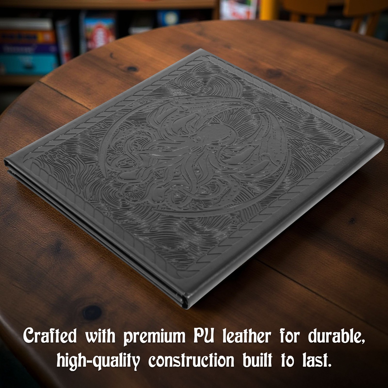 CASEMATIX 3-Panel DM Screen Faux Leather GM Screen for TTRPGs DND RPG Black