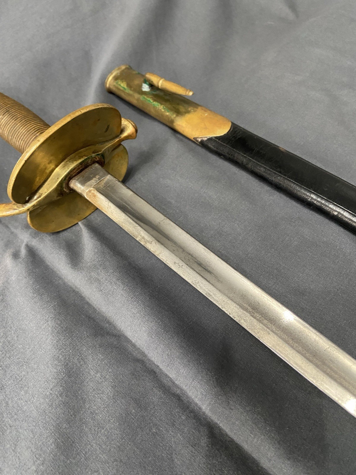 Original Early CIVIL WAR Ames M1840 NCO Sword 1862 w/Repro Leather Scabbard