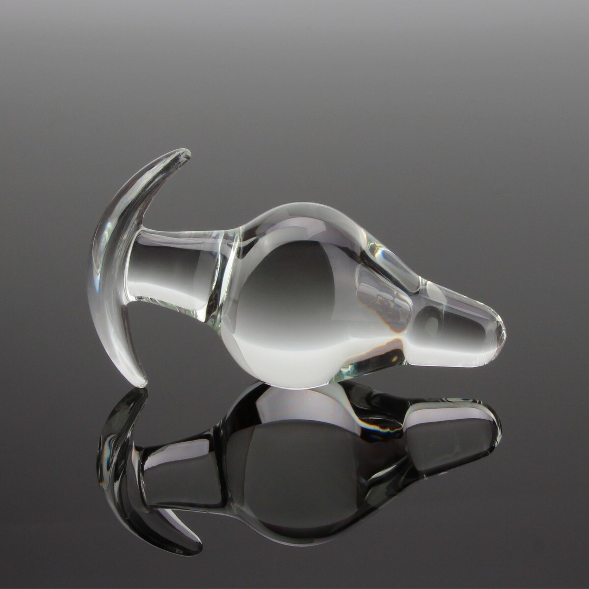 Wearable Glass Extra Thick Anal Butt Plug Probe with Anchored Base Anal Sex Toys