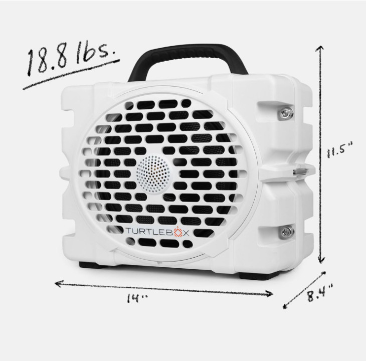 Turtlebox Grande Outdoor Bluetooth 5.4 Speaker, 126dB, Waterproof, White - New