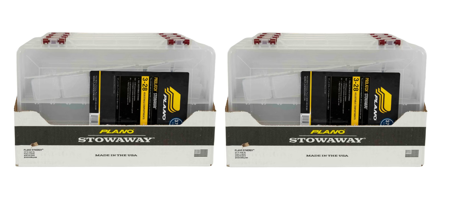 Large Clear Tackle Box Organizer with Removable Dividers and Secure Latches