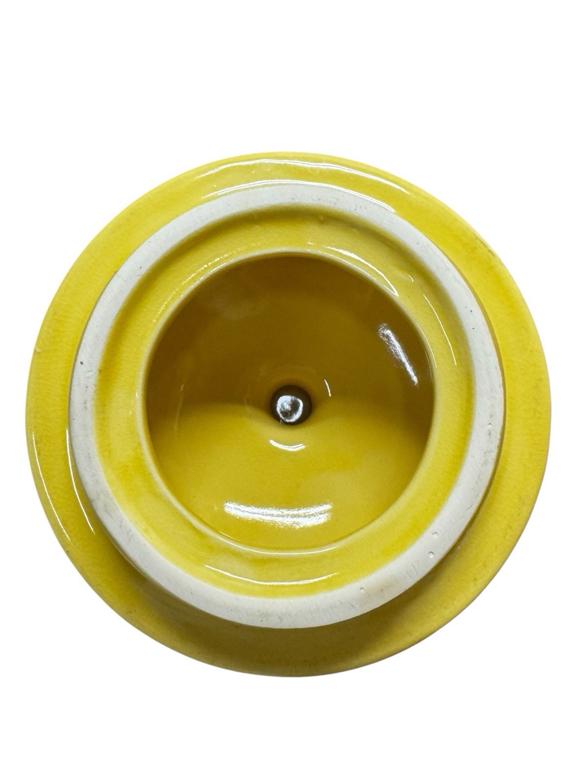 Yellow Ceramic Doggy Treats Dog Treat Holder With Lid, Very Cute!