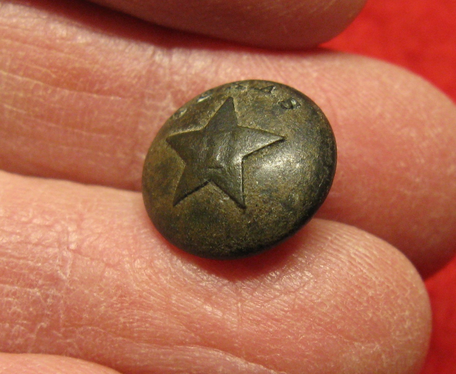 Pre-CW Republic of Texas Infantry Cuff Button, TX10Av