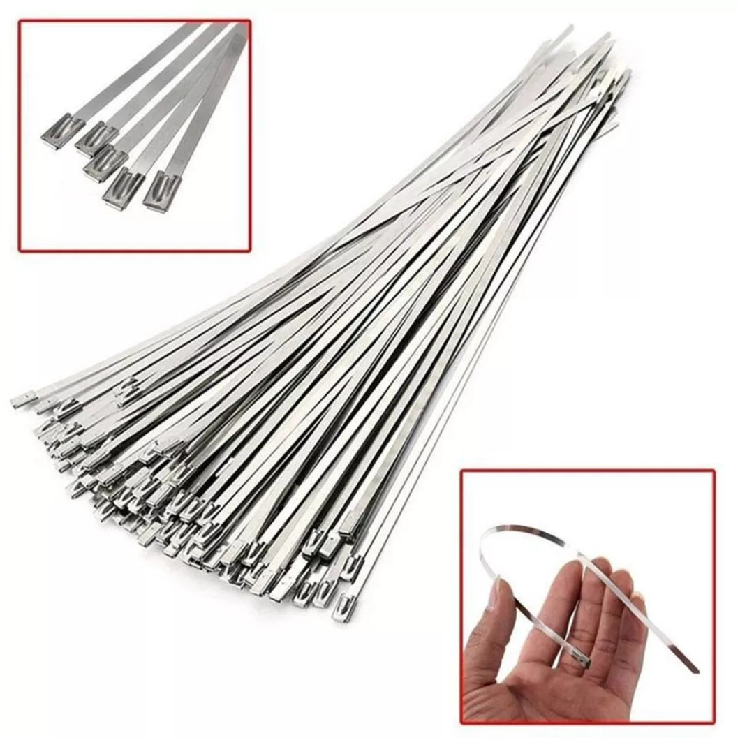 Zip Ties 20Pcs 150*4.6mm Stainless Steel Metal Exhaust Wrap Locking Cable