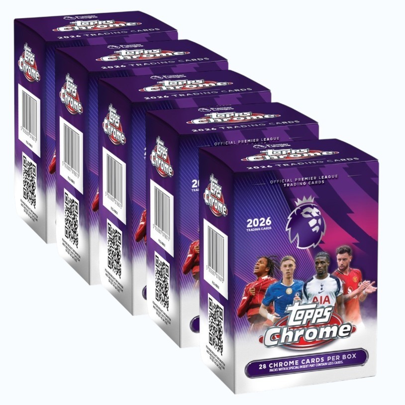 (LOT OF 5) 2026 Topps Premier League Chrome Value Box Factory Sealed PACK 5