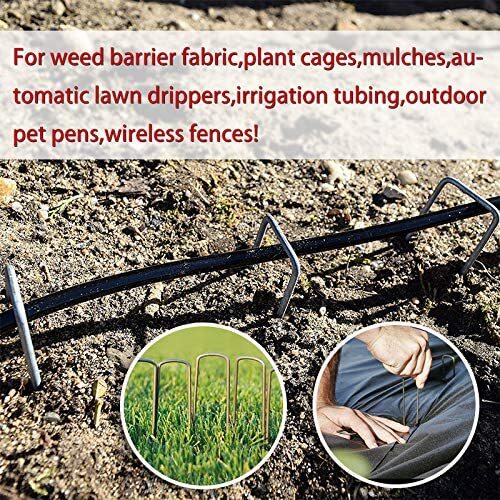 100/200/1000 PCS 6"Sturdy Landscape Staples SOD Garden Stakes Weed Barrier Pins
