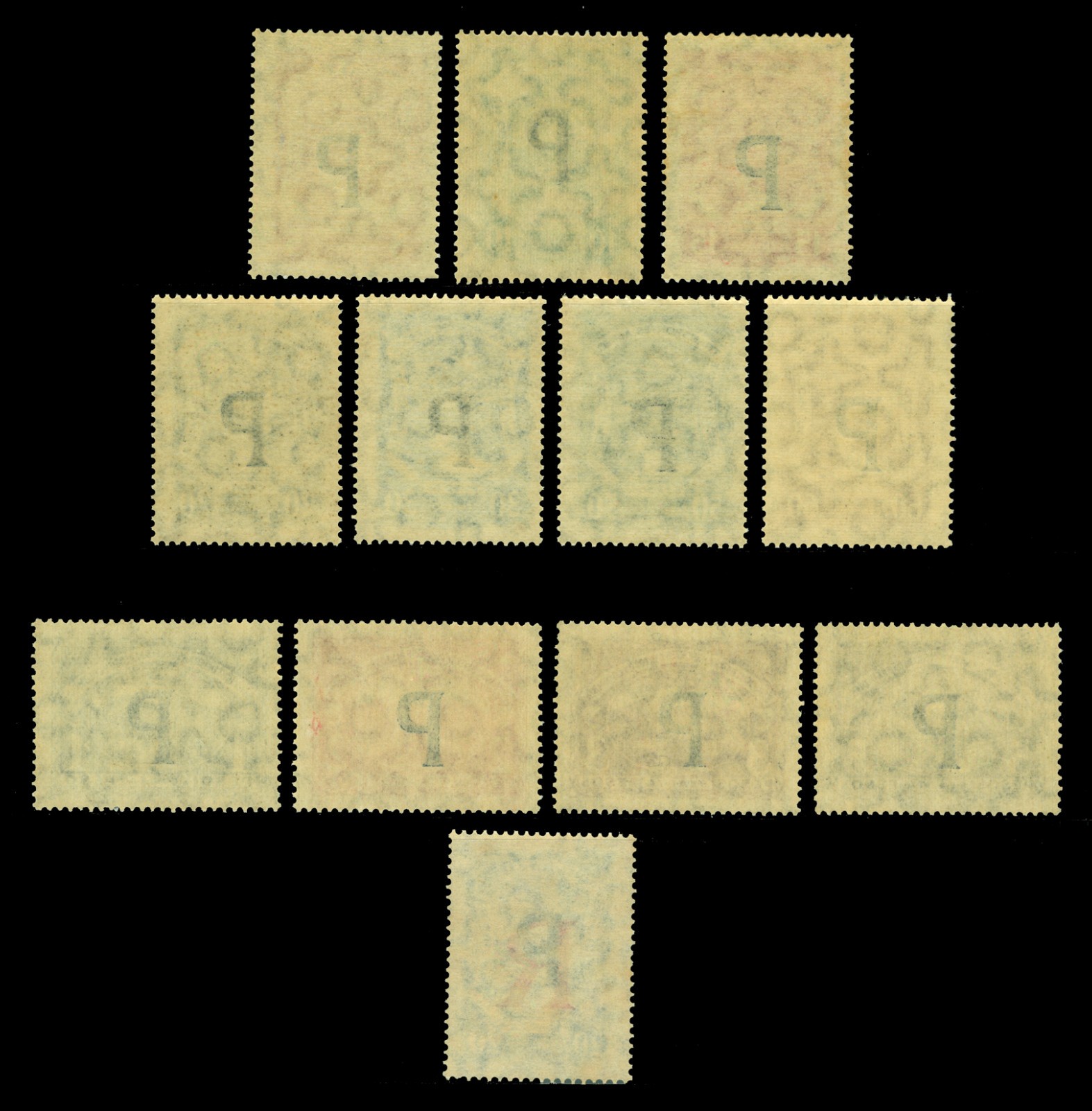 COLOMBIA 1923 AIRMAIL SCADTA - PANAMA "P" ovpt. set Sc# CLP56-66 +CFLP3 mint MLH