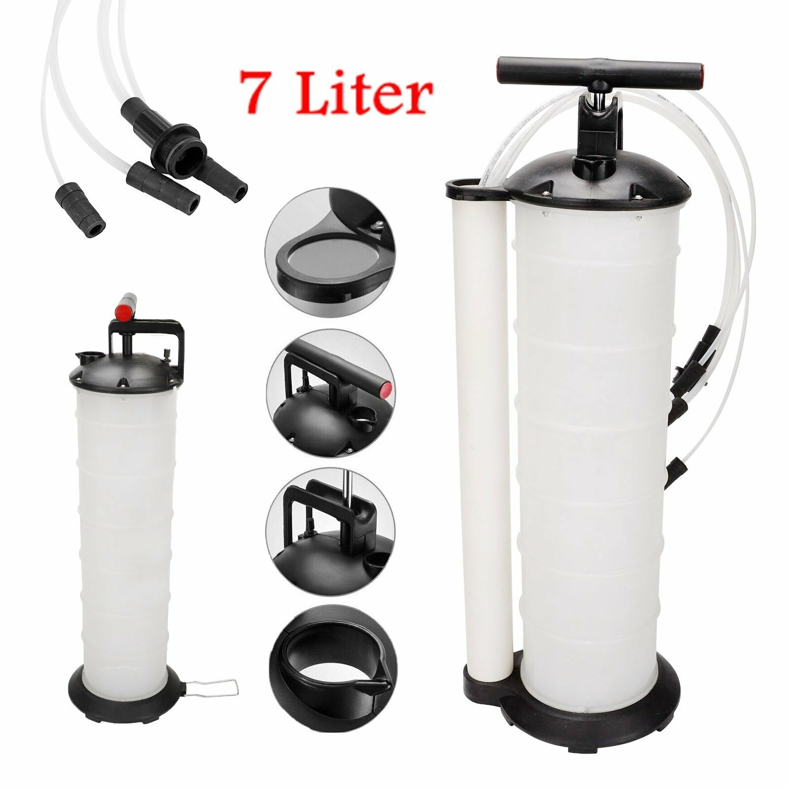 Manual 7 Liter Oil Fluid Changer Vacuum Extractor Pump Transfer Tank Remover
