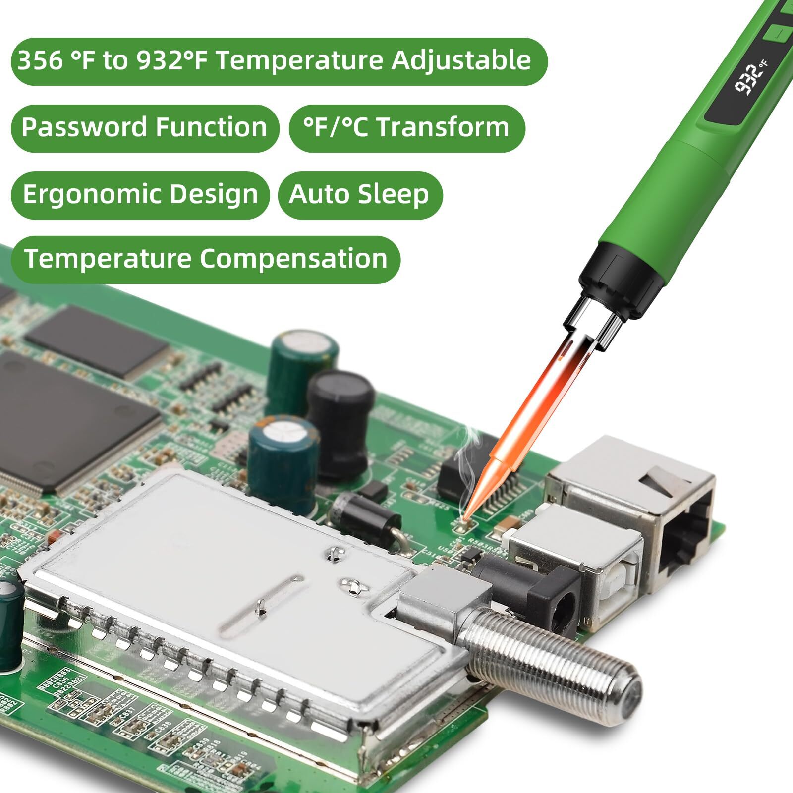 190W Cautin Digital Para Soldar Estaño Eléctrico 110v-220v Temperatura Ajustable