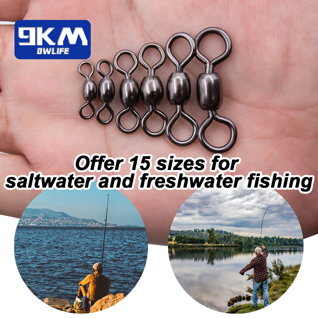 Heavy Crane Swivels 50~200Pcs Swivels Fishing Tackle Fishing Line Hook Connector