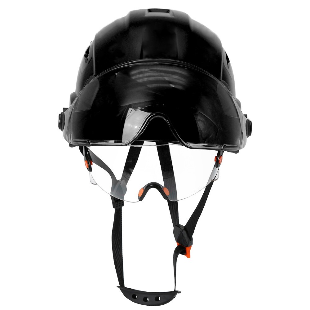 Construction Safety Helmet With Visor Built In Goggle ABS Hard Hat Work Cap ANSI