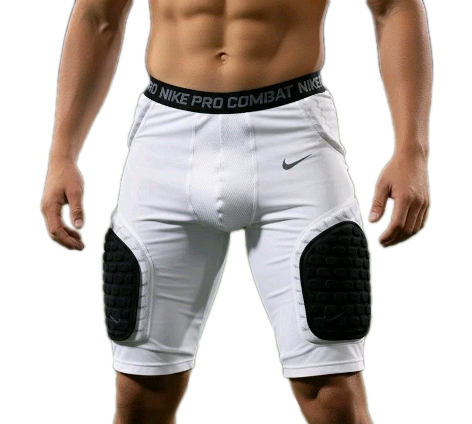 NWT! Nike Pro Combat Hyperstrong Series Football Compression Padded Shorts-White