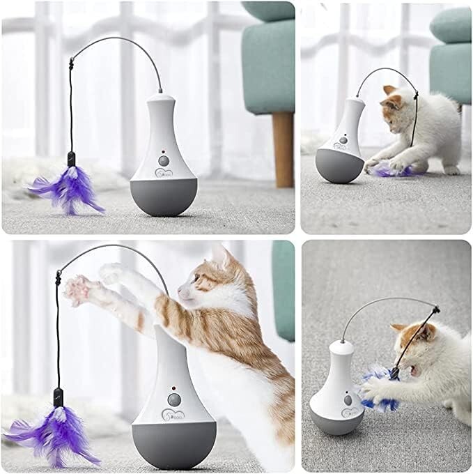 Cat Feather Toy Pet Entertainment Automatic Toy Interactive Play Pet Toys Gift