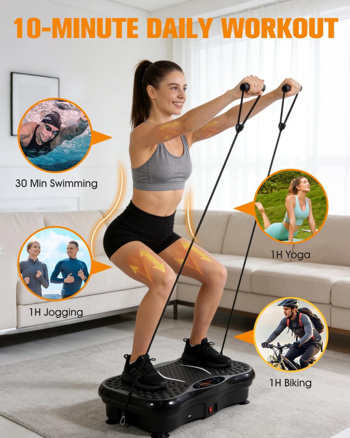 Vibration Plate Exercise Music Whole Body Shake Vibrating Platform Bluetooth