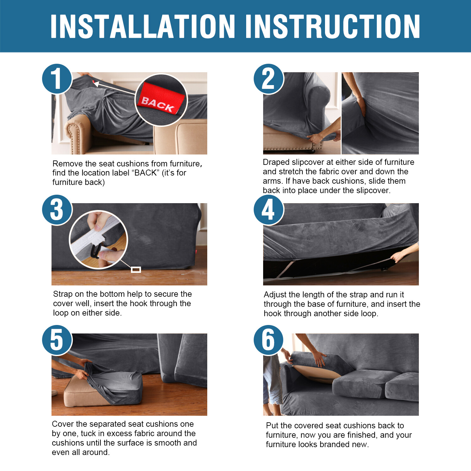 Velvet Stretch Couch Cover Sofa Covers for 1/2/3 Cushion Couch Sofa Slipcovers