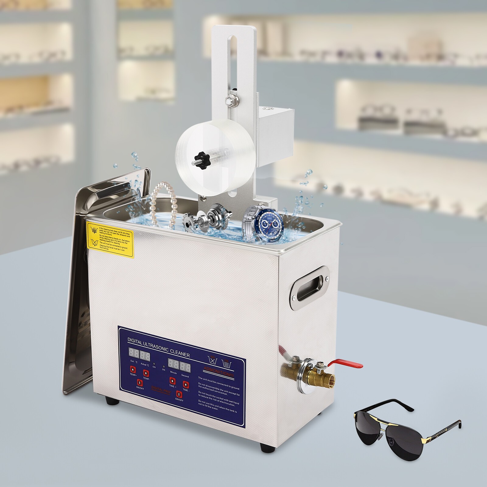 Liftable Album Disc Digital Ultrasonic Cleaner Vinyl Record Washing Machine 6.5L