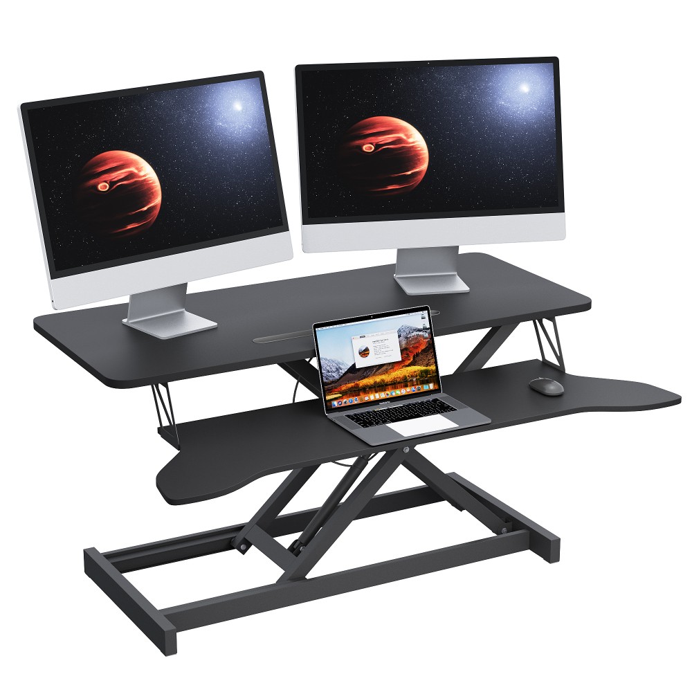Standing Desk Converter Height Adjustable Sit to Stand Up Riser Dual Monitor
