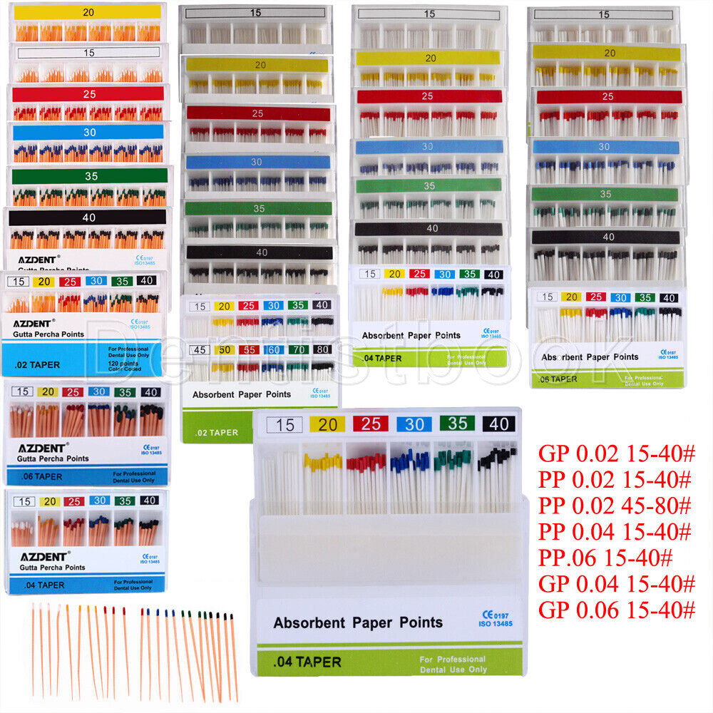 Dental Absorbent Paper Points Gutta Percha Points Eododontic 15-80# EODO Root