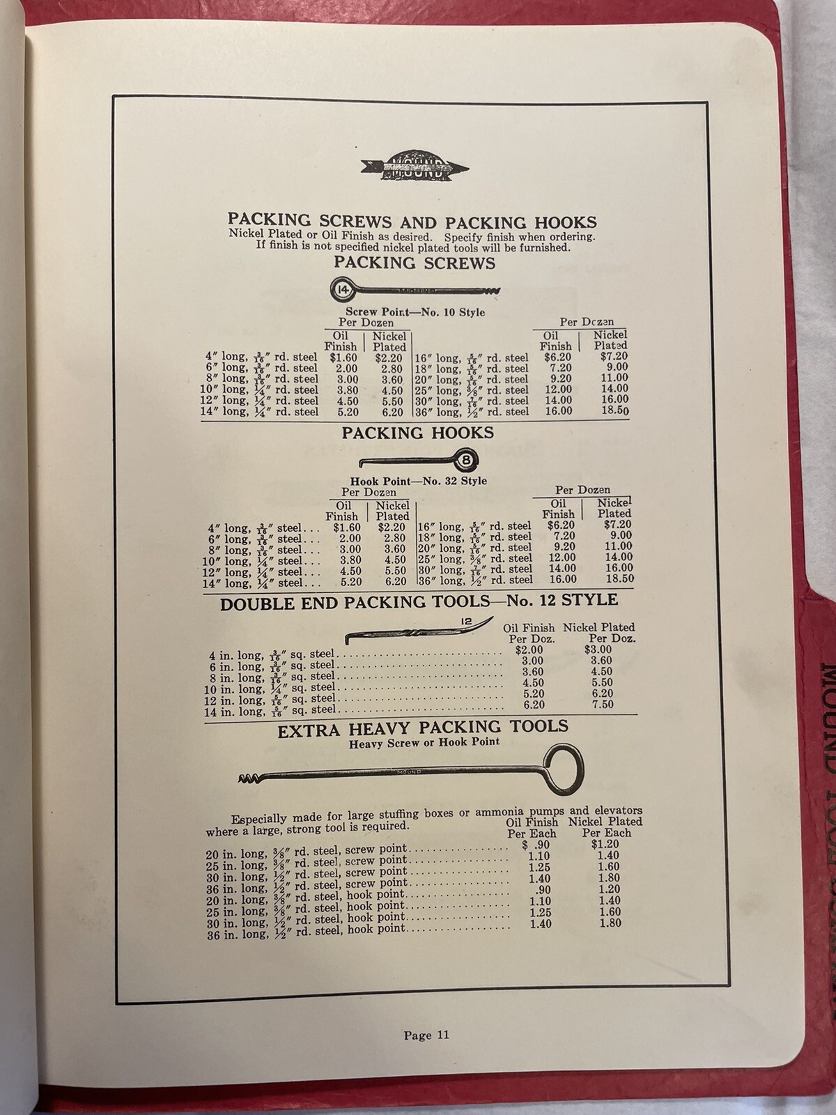 Mounds Tool Company 1940 General Catalog No. 10 St. Louis