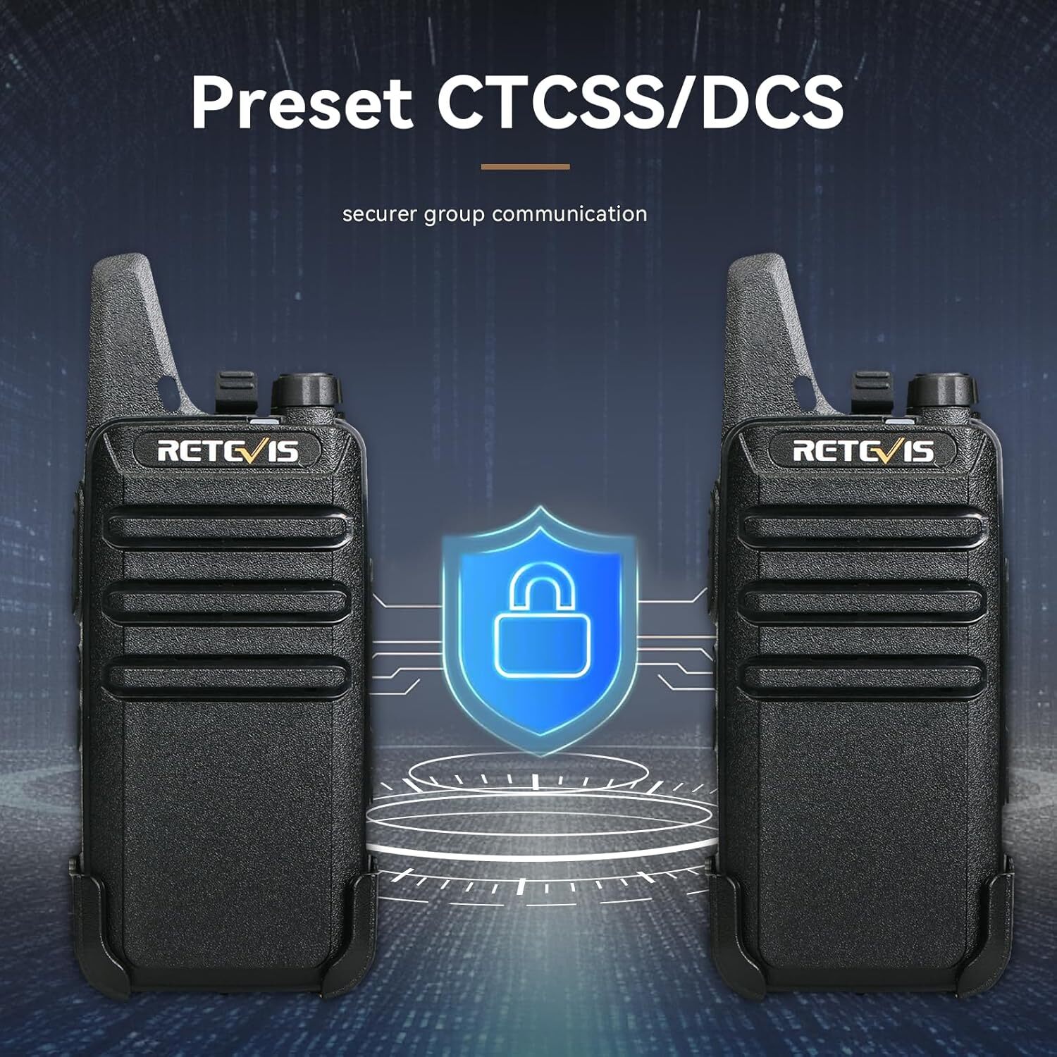 Retevis RT22 UHF Walkie Talkie Two Way Radio 2W CTCSS/DCS VOX For Family 2Pack
