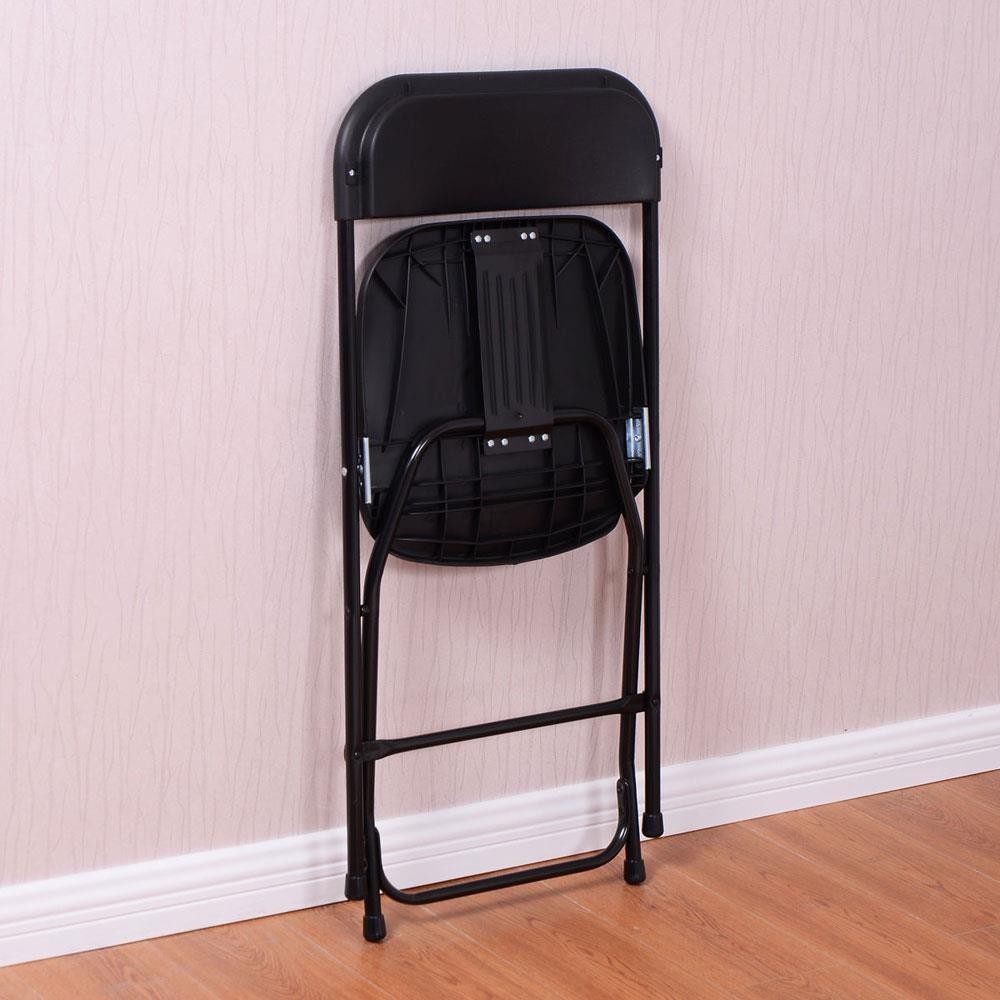 6 PCS Plastic Commercial Wedding Quality Stackable Folding Chairs Party Black