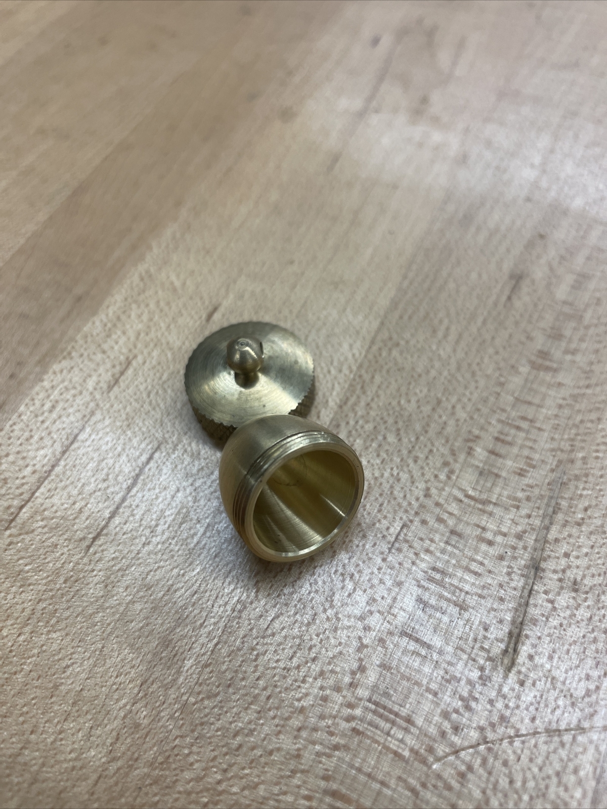 ACORN pendant , Vial , Pill box opens, unscrew top, Canister. Solid Brass