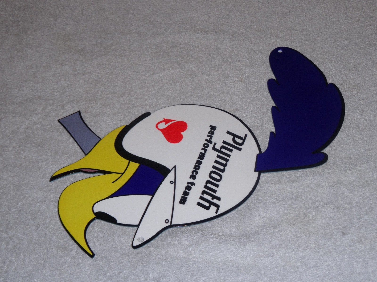 VINTAGE ROAD RUNNER DODGE PLYMOUTH PERFORMANCE 13" METAL GAS OIL SIGN ROADRUNNER