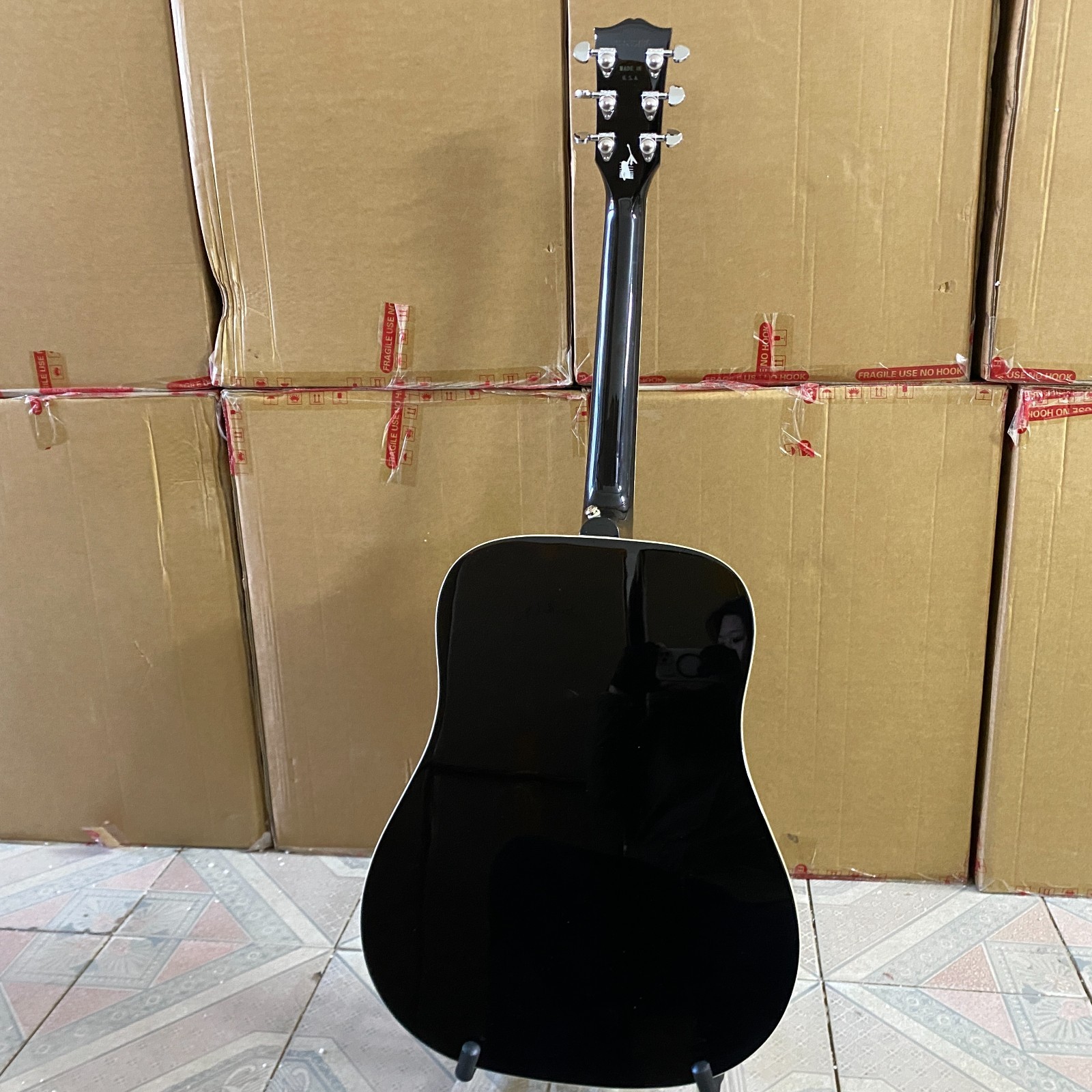 The Raven Acoustic Electric Guitar Black rosewood fretboard