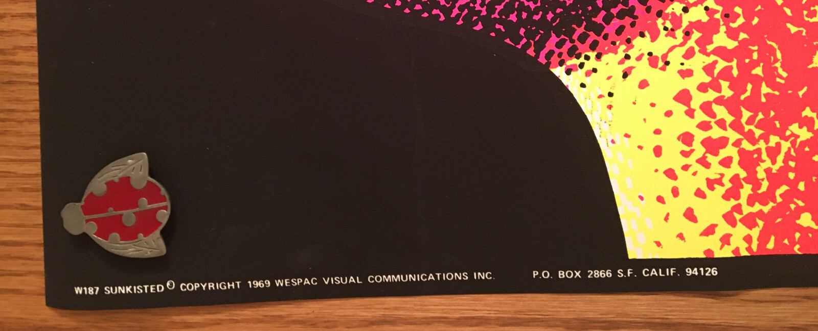 Sunkisted Vintage Blacklight Poster From 1969 Printed In The USA 28x22 In.