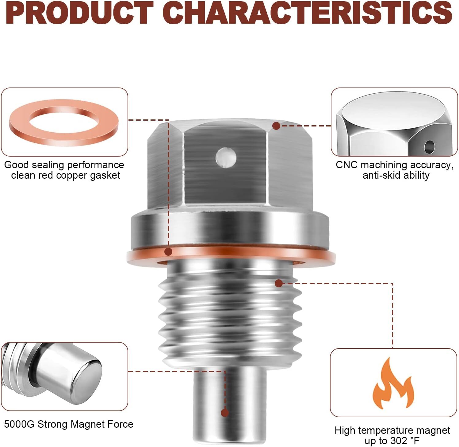 For Honda Acura Engine Magnetic Oil Drain Plug Screw Nut Bolt Sumps M14x1.5