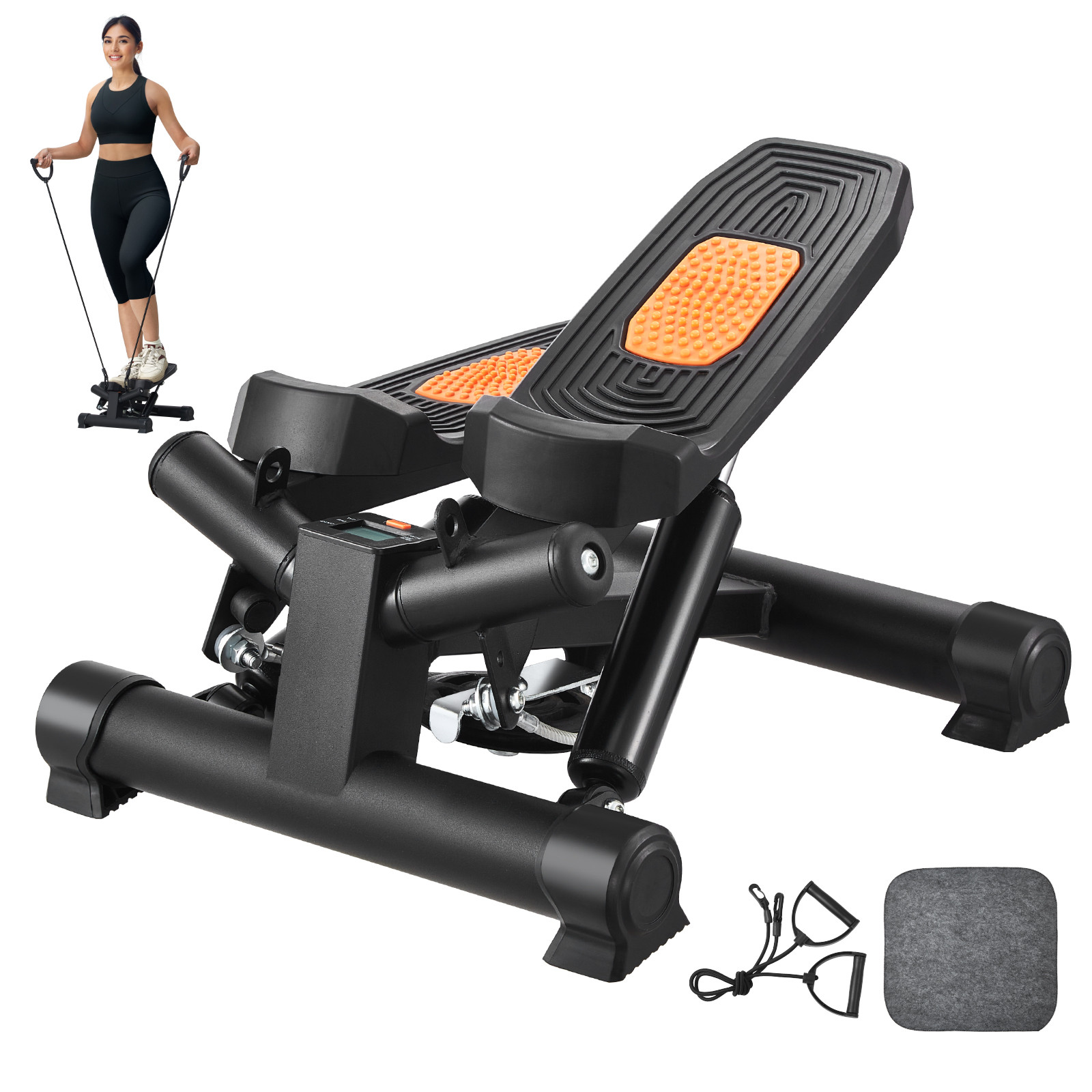 Uimoso Stair Stepper for Exercise at Home Mini Twist Stepper Resistance Band